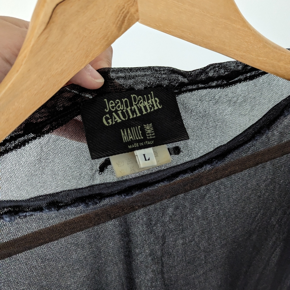 Jean Paul Gaultier Black Mesh Top Long Sleeve